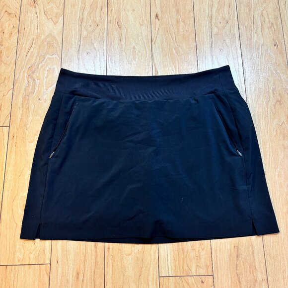 Athleta Pants - Athleta Jupe Skirt Soho Skort Shorts Stretch Zip Pockets Black Women's Size 16